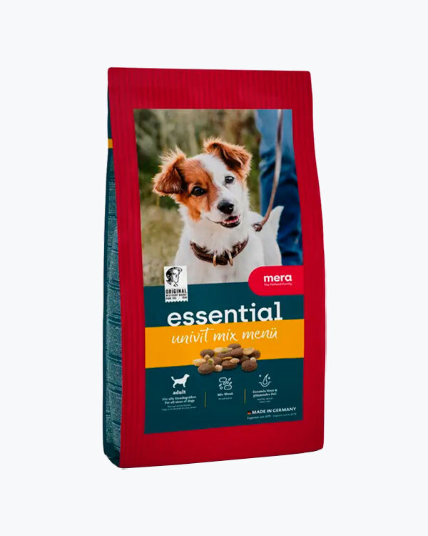 Сухий корм для собак з нормальним рівнем активності MERA essential Univit, змішана крокета, 12.5 кг.