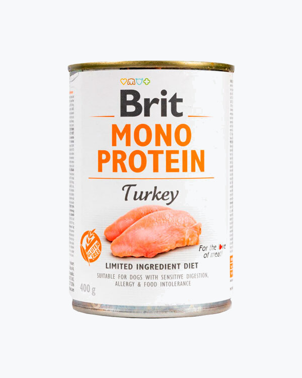 Вологий корм для собак Brit Mono Protein Dog, з індичкою, 400 г.