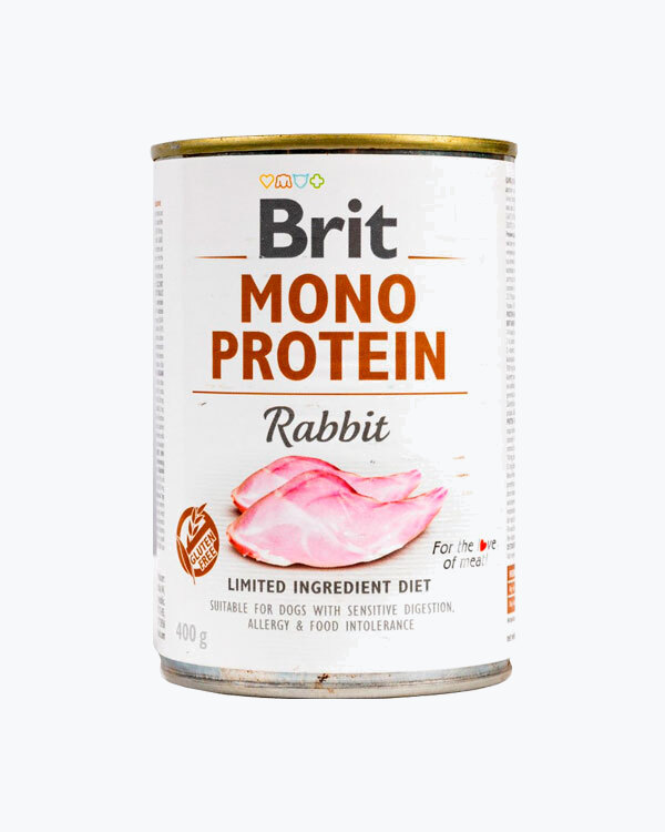 Вологий корм для собак Brit Mono Protein Dog, з кроликом, 400 г.