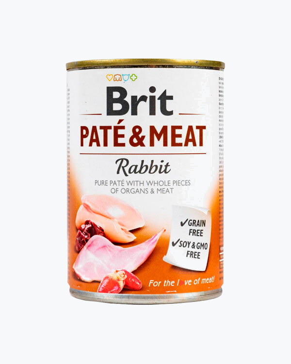 Вологий корм для собак Brit Paté and Meat Dog, з кроликом, 400 г.