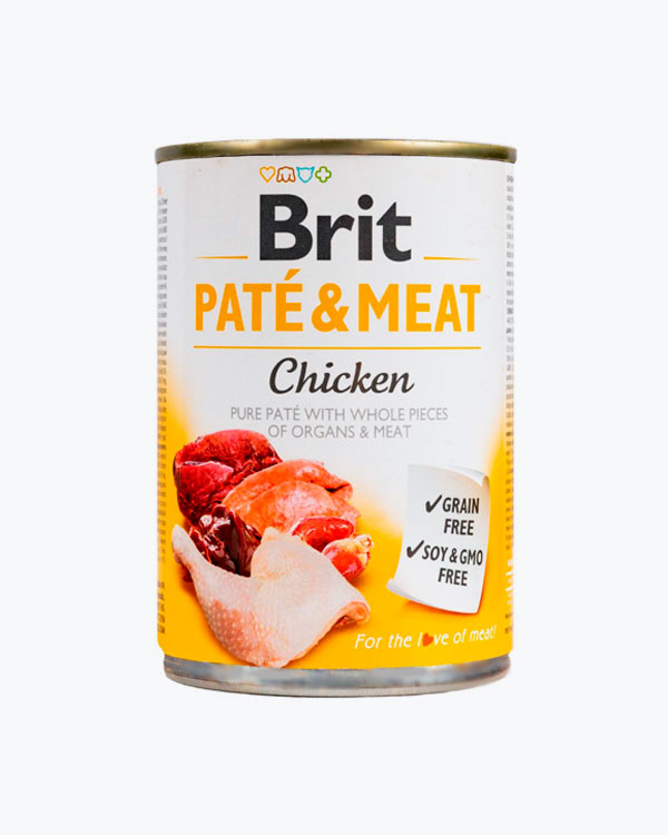 Вологий корм для собак Brit Paté and Meat Dog, з куркою, 400 г.