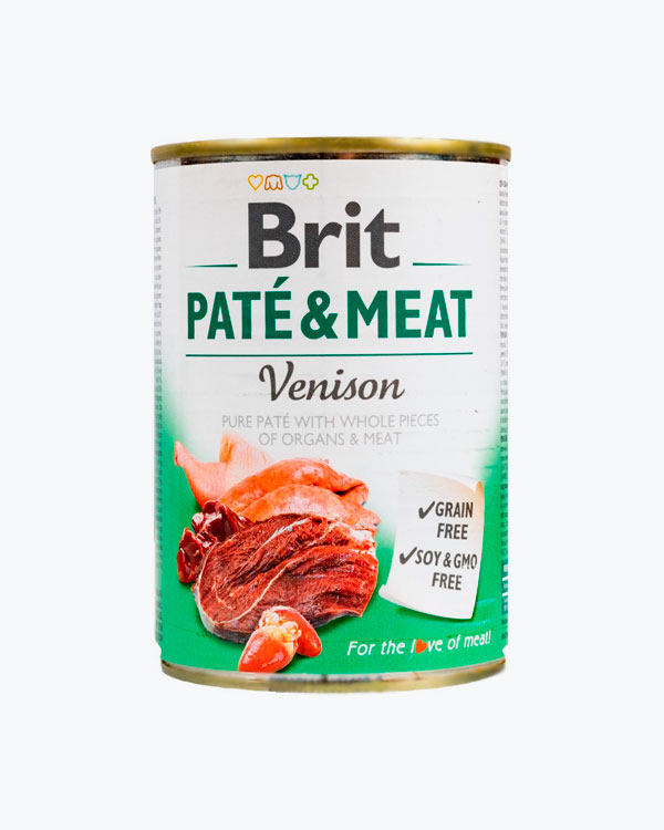Вологий корм для собак Brit Paté and Meat Dog, з олениною, 400 г.