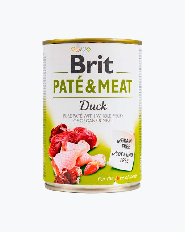 Вологий корм для собак Brit Paté and Meat Dog, з качкою, 400 г.