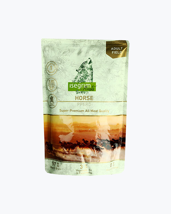 Вологий корм Isegrim Roots  для собак, конина зі сумішшю овочів, 410 г