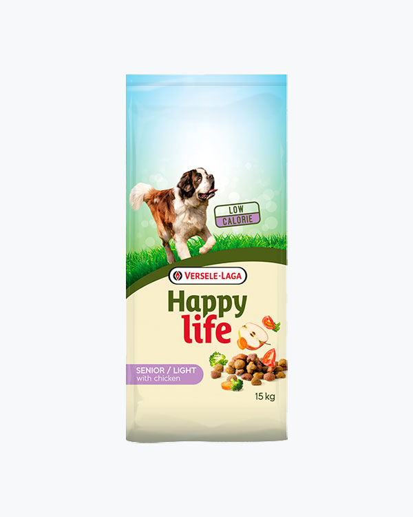 Сухий корм Happy Life Senior Light with Chicken для похилого собак з проблемами зайвої ваги 15 кг.