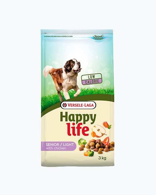Сухий корм Happy Life Senior Light with Chicken для похилого собак з проблемами зайвої ваги 3 кг.