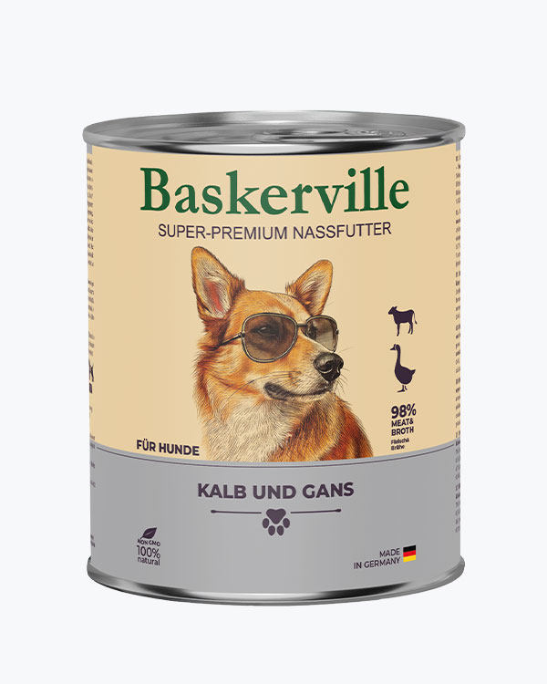 Baskerville Телятина та м’ясо гуски повнораціонний вологий корм суперпреміум класу для собак, 800 г