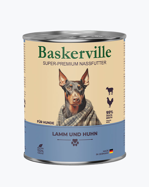 Baskerville Ягня та півень повнораціонний вологий корм суперпреміум класу для собак, 800 г