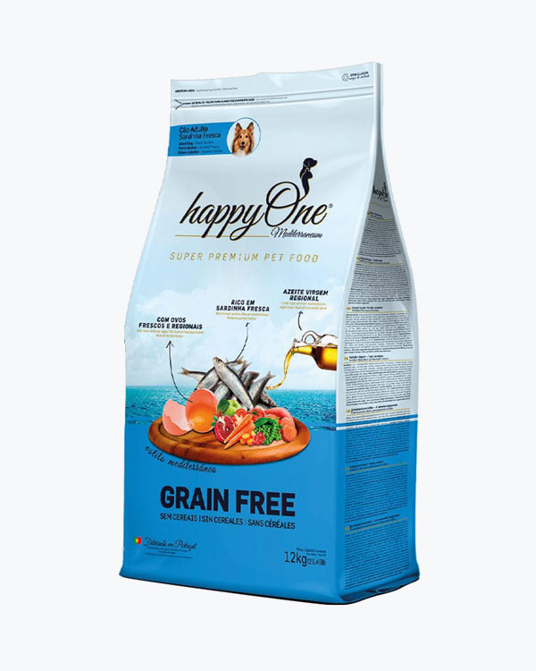 Сухий беззерновий корм happyOne Mediterraneum Adult Dog Fresh Sardine для дорослих собак із сардиною, 12 кг