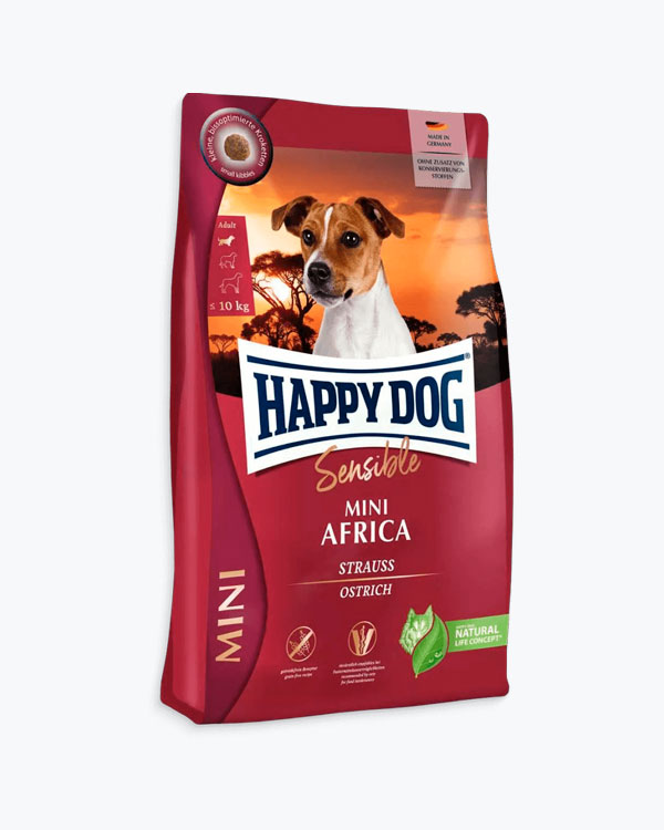 Сухий корм Happy Dog Mini Africa, для собак дрібних порід, м'ясо страуса з картоплею, 4 кг