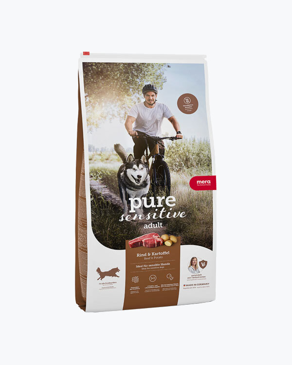 Сухий беззерновий корм для дорослих собак MERA ps fresh meat Rind&Kartoffel, зі свіжою яловичиною та картоплею, 1 кг.