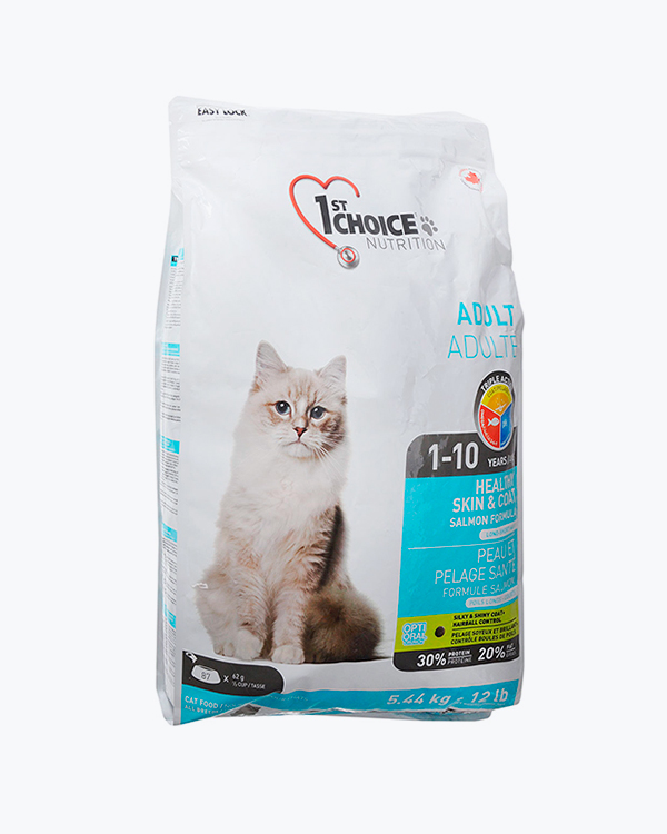 Сухий корм 1st Choice Healthy Skin & Coat, для здорової шкіри та блискучої шерсті котів, лосось, 5.44  кг