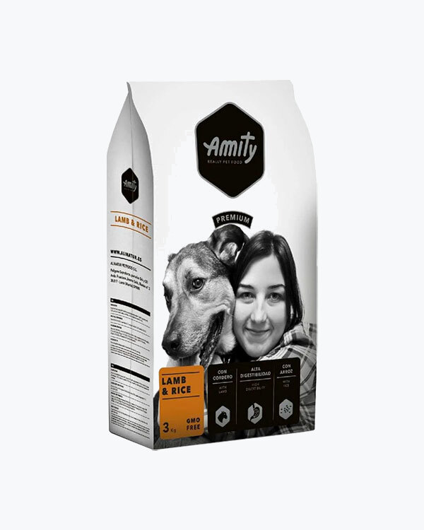 Сухий дієтичний корм для собак AMITY Lamb&Rice, з ягнятини та рису, 3 кг.