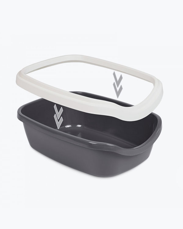 Туалет Природа Comfort M для котів, сірий, 41х30х13,5 см - фото 3