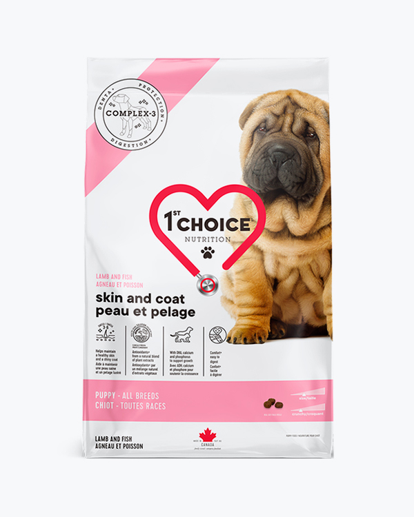 Сухий корм 1st Choice Puppy Sensitive Skin & Coat для цуценят, з ягнятком та океанічною рибою, 11 кг