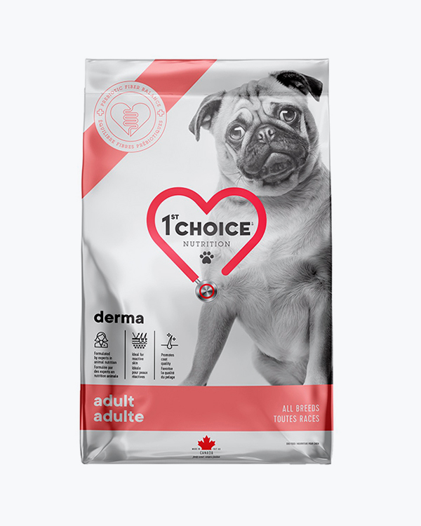 Сухий корм 1st Choice Adult Derma, для собак, з лососем, 12 кг