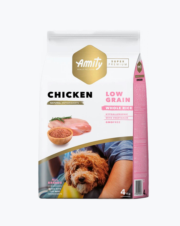 Сухий корм Amity Super Premium Adult Chicken для дорослих собак, з куркою, 4 кг