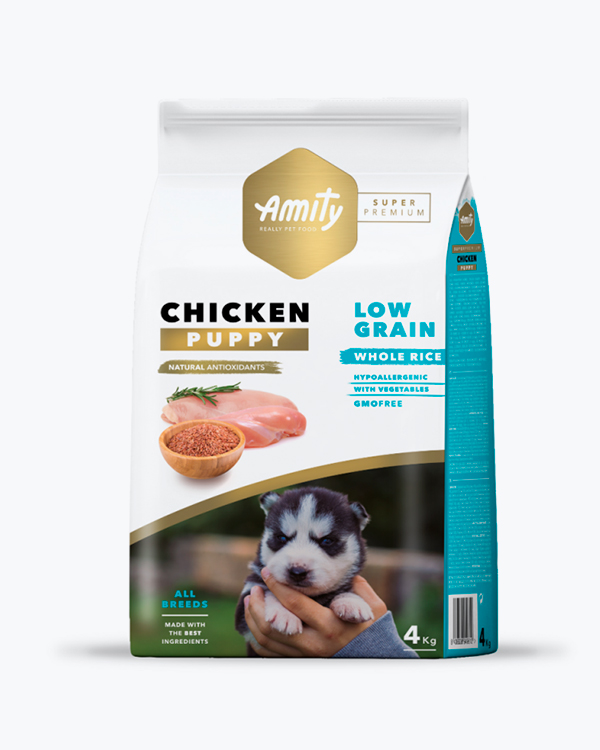 Сухий корм Amity Super Premium Puppy Chicken для цуценят усіх порід, з куркою, 4 кг