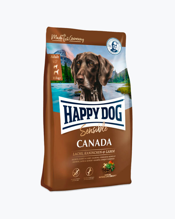 Сухий корм Happy Dog Supreme Sensible Canada, для собак, лосось з кроликом та ягням, 12.5 кг