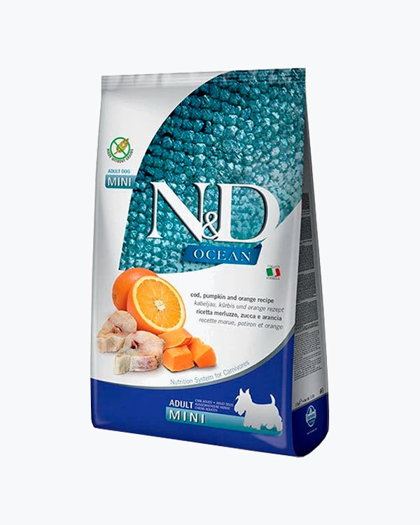 Сухий корм Farmina N&D Ocean, для собак дрібних порід, тріска з апельсином, 800 г