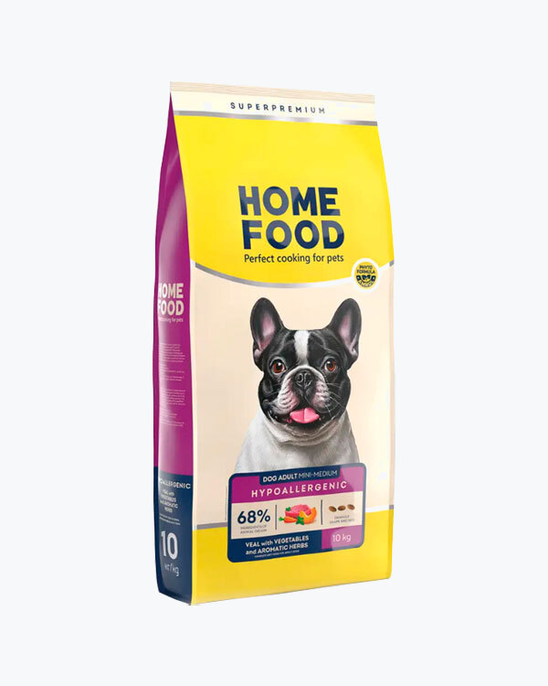 Сухий корм для дорослих собак малих і середніх порід Home Food гіпоалергенний, телятина з овочами, 10 кг