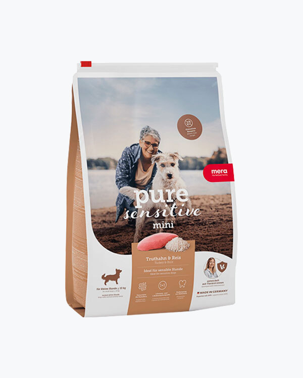 Сухий корм для дорослих собак маленьких порід MERA ps Mini Truthahn&Reis, з індичкою і рисом, 4 кг.