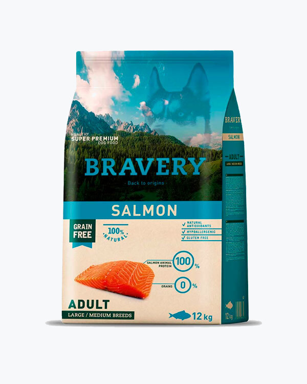 Сухий корм Bravery Salmon Large/Medium, для собак середніх і великих порід, лосось, 12 кг