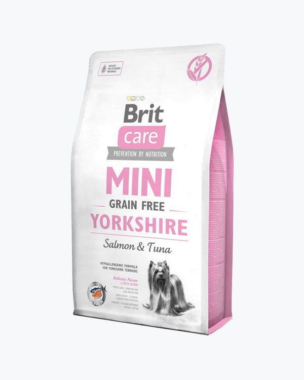 Корм сухий Brit Care Grain Free Mini Yorkshire для йоркширських тер'єрів, з лососем та тунцем, 2 кг