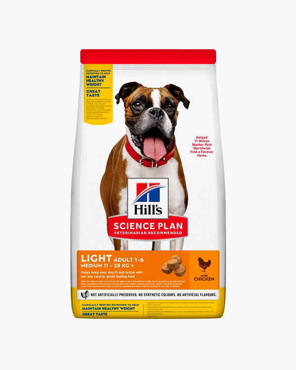 Сухий корм для собак HILL'S SCIENCE PLAN Adult Light Medium, з куркою, 14 кг.