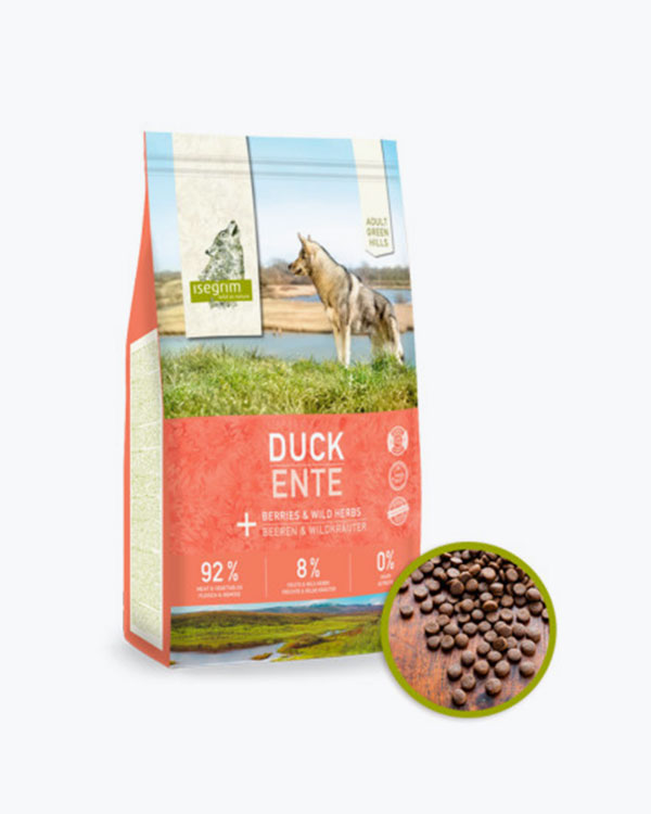 Сухий корм Isegrim Adult Green Hills для собак, качка з ягодами та дикими травами, 3 кг