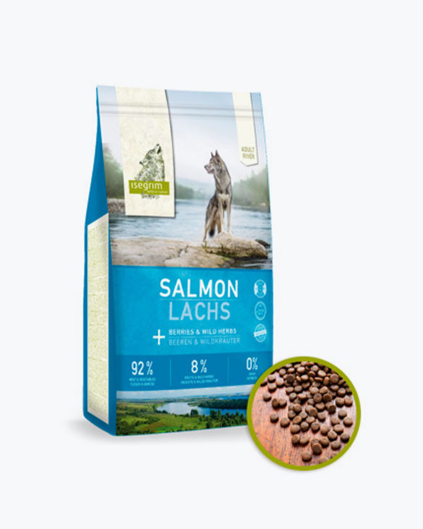 Сухий корм Isegrim Adult River для собак, лосось з ягодами та дикими травами, 3 кг